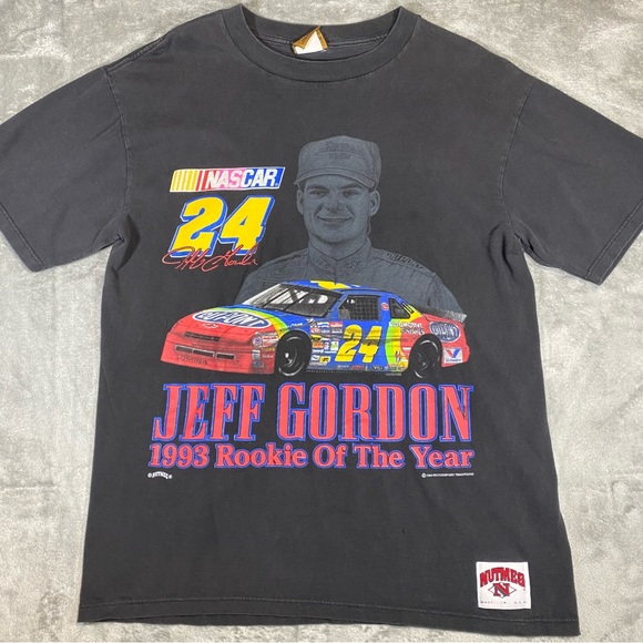 VTG Jeff Gordan T Shirt Mens Medium Nutmeg Made In USA NASCAR Rookie 90’s Racing - Picture 12 of 12